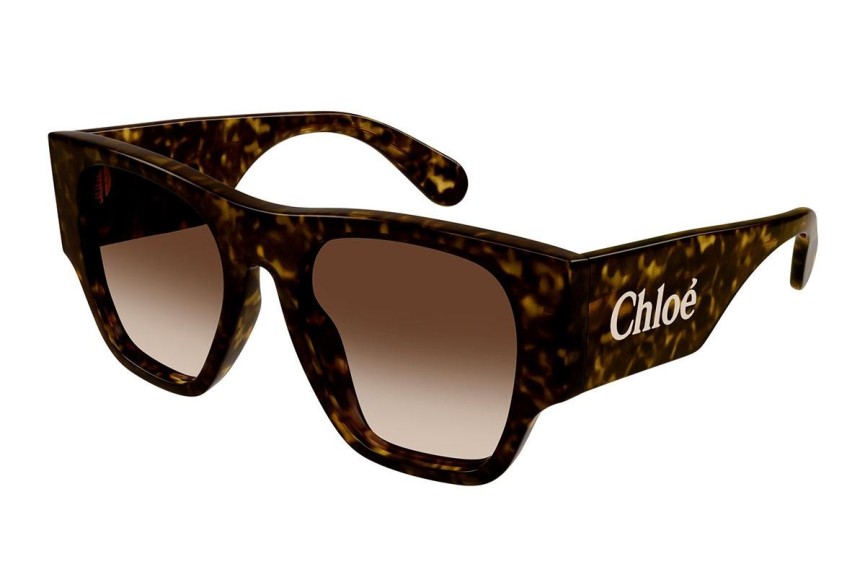 Okulary przeciwsłoneczne Chloe CH0233S 002 Kwadratowe Havana