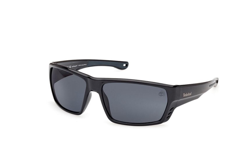 Okulary przeciwsłoneczne Timberland TB00002 01D Polarized Prostokątne Czarne