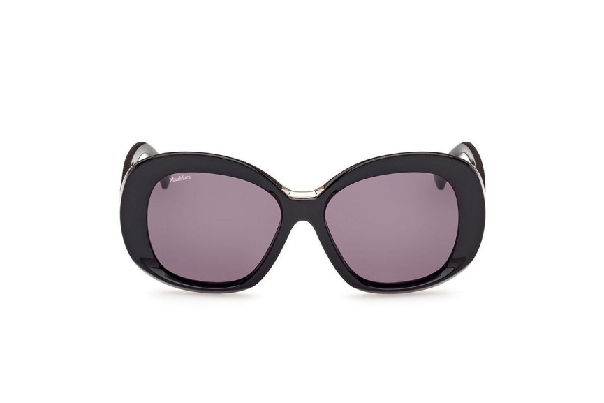 Okulary przeciwsłoneczne Max Mara MM0087 01A Okrągłe Czarne