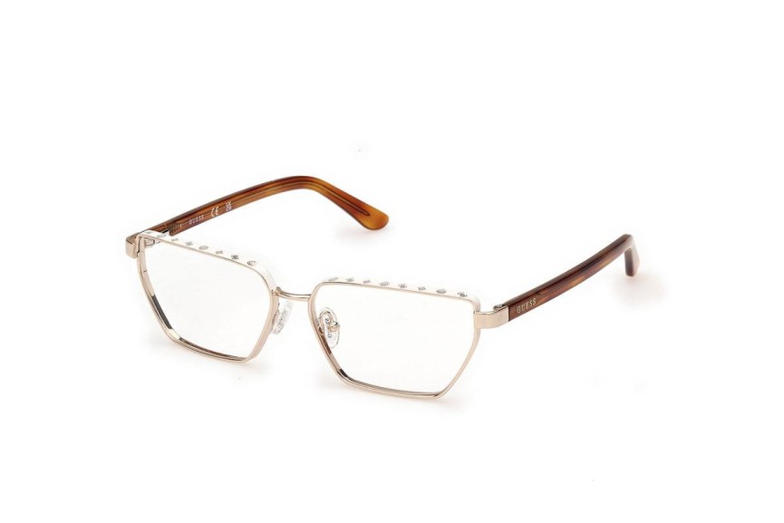 Okulary korekcyjne Guess GU50123 032 Prostokątne Złote