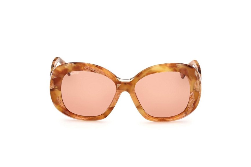 Okulary przeciwsłoneczne Max Mara MM0087 56E Okrągłe Havana