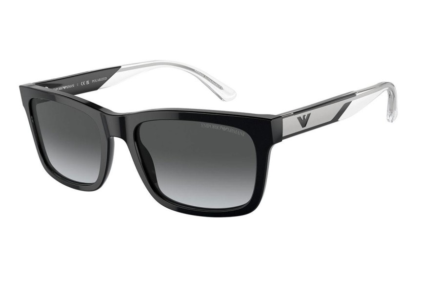 Okulary przeciwsłoneczne Emporio Armani EA4224 5017T3 Polarized Prostokątne Czarne