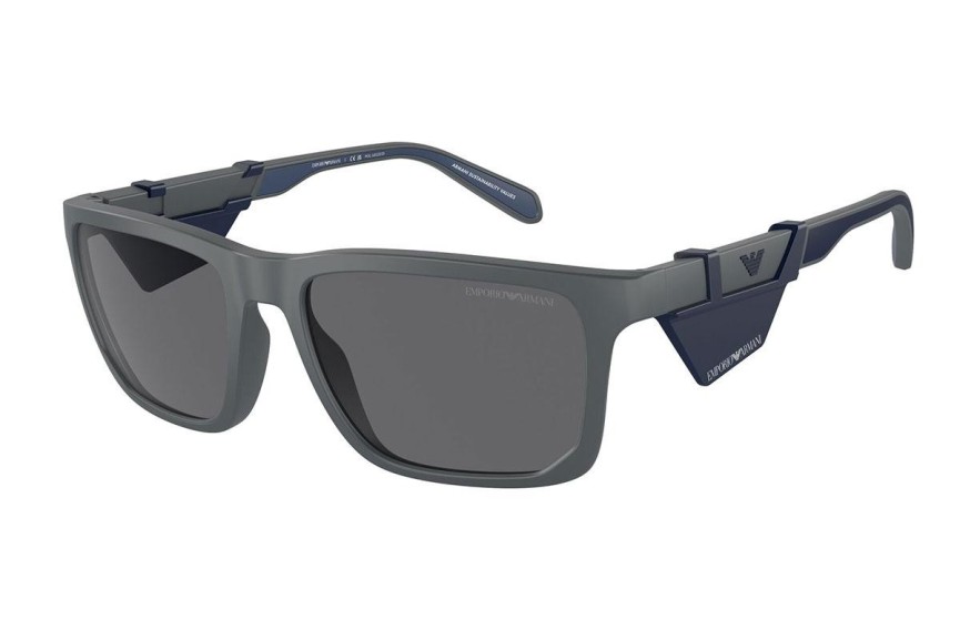 Okulary przeciwsłoneczne Emporio Armani EA4219 610387 Polarized Kwadratowe Szare