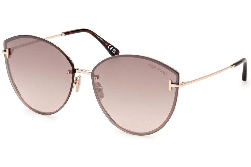 Okulary przeciwsłoneczne Tom Ford FT1106 28G Kocie oczy Złote