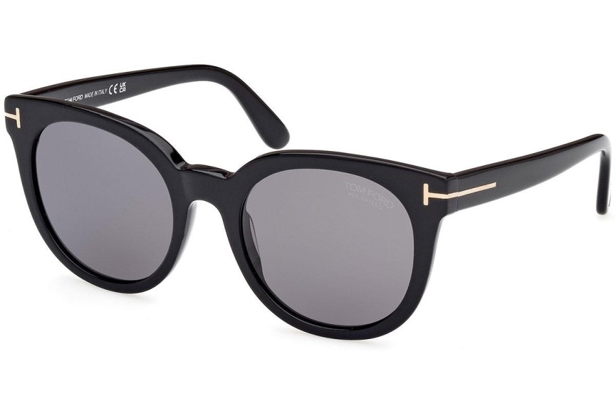 Okulary przeciwsłoneczne Tom Ford FT1109 01D Polarized Okrągłe Czarne