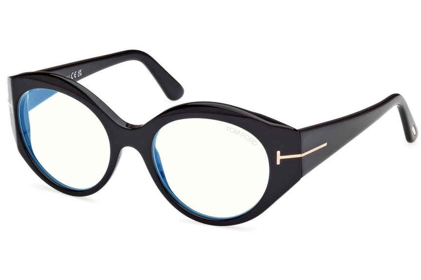 Okulary korekcyjne Tom Ford FT5950-B 001 Owalne Czarne