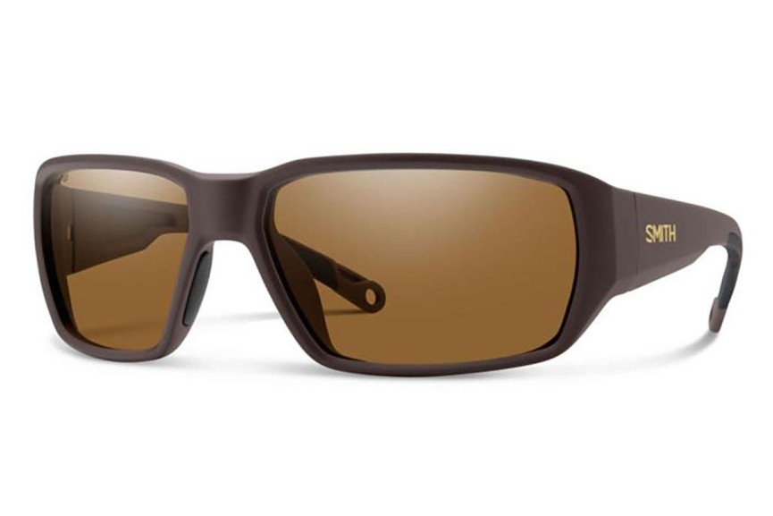 Okulary przeciwsłoneczne Smith HOOKSET 79U/L5 Polarized Prostokątne Brązowe