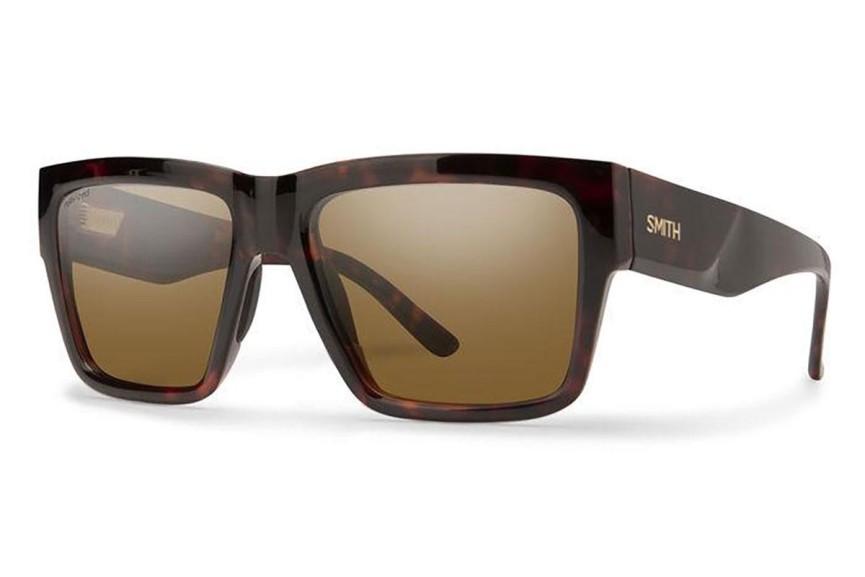 Okulary przeciwsłoneczne Smith LINEUP 086/SP Polarized Prostokątne Havana