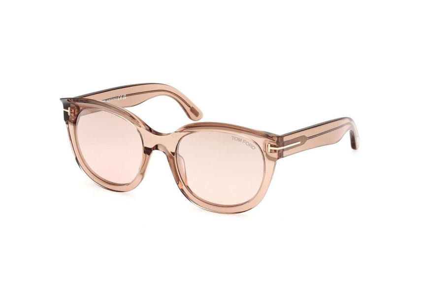 Okulary przeciwsłoneczne Tom Ford FT1114 45G Okrągłe Beżowe