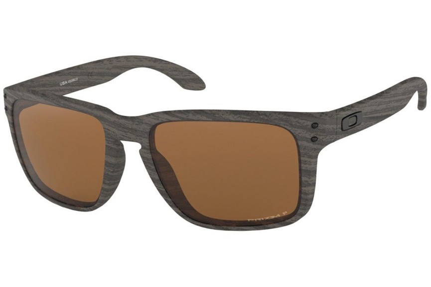 Okulary przeciwsłoneczne Oakley Holbrook XL Woodgrain Collection OO9417-06 PRIZM Polarized Kwadratowe Brązowe