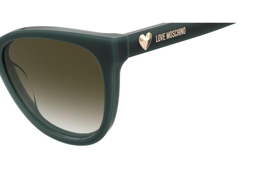 Okulary przeciwsłoneczne Love Moschino MOL072/S 8HC/9K Prostokątne Zielone