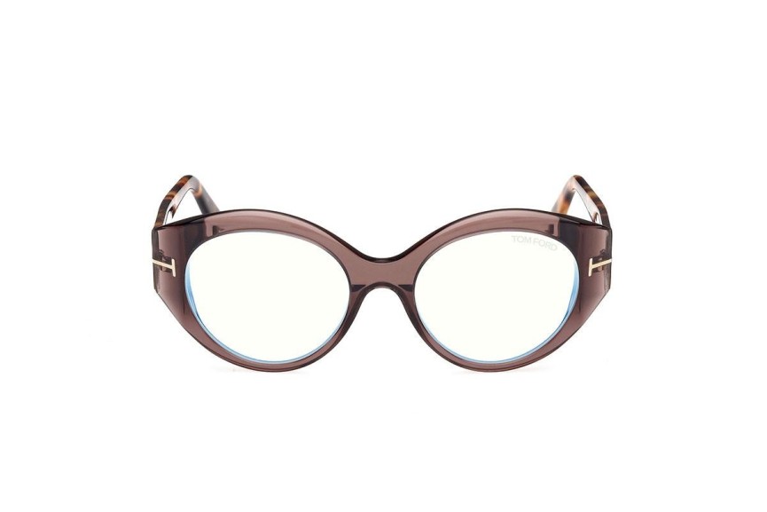 Okulary korekcyjne Tom Ford FT5950-B 048 Owalne Brązowe