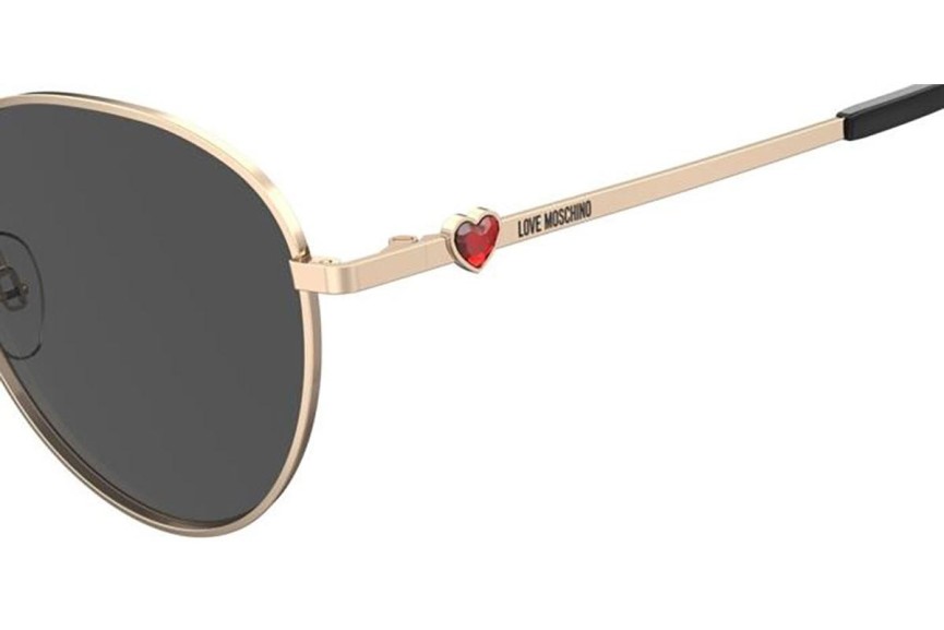 Okulary przeciwsłoneczne Love Moschino MOL074/S 000/IR Okrągłe Złote