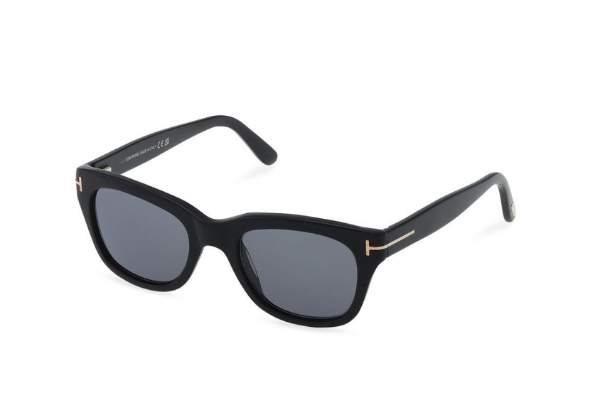 Okulary przeciwsłoneczne Tom Ford Snowdon FT0237 01D Polarized Kwadratowe Czarne