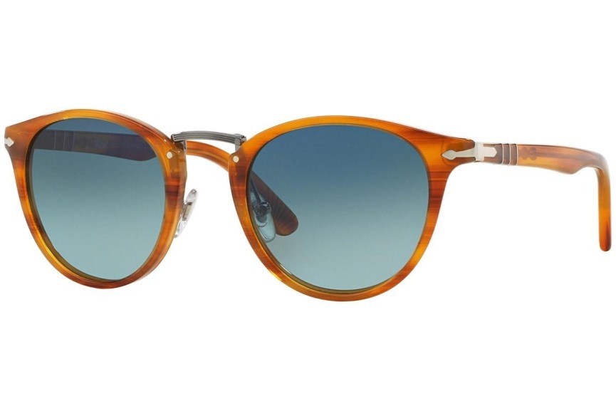 Okulary przeciwsłoneczne Persol Typewriter Edition PO3108S 960/S3 Polarized Okrągłe Brązowe