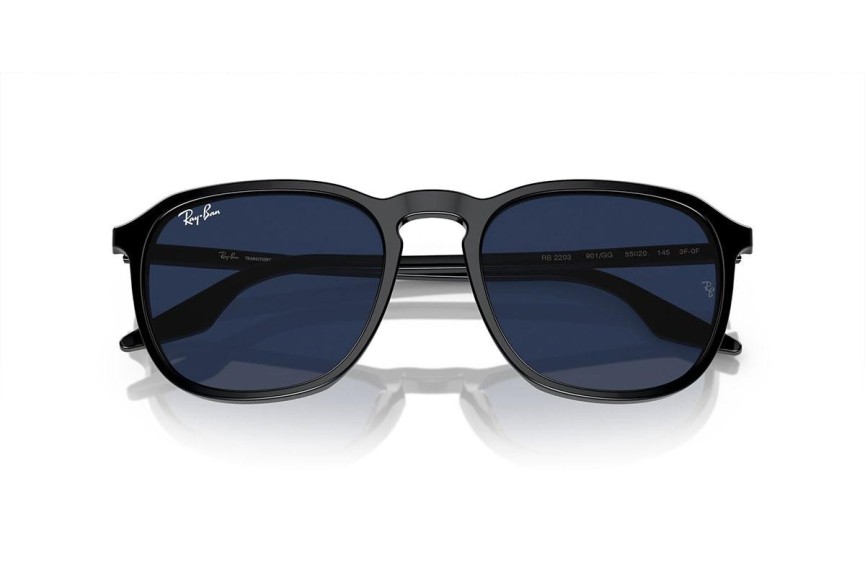 Okulary przeciwsłoneczne Ray-Ban RB2203 901/GG Kwadratowe Czarne