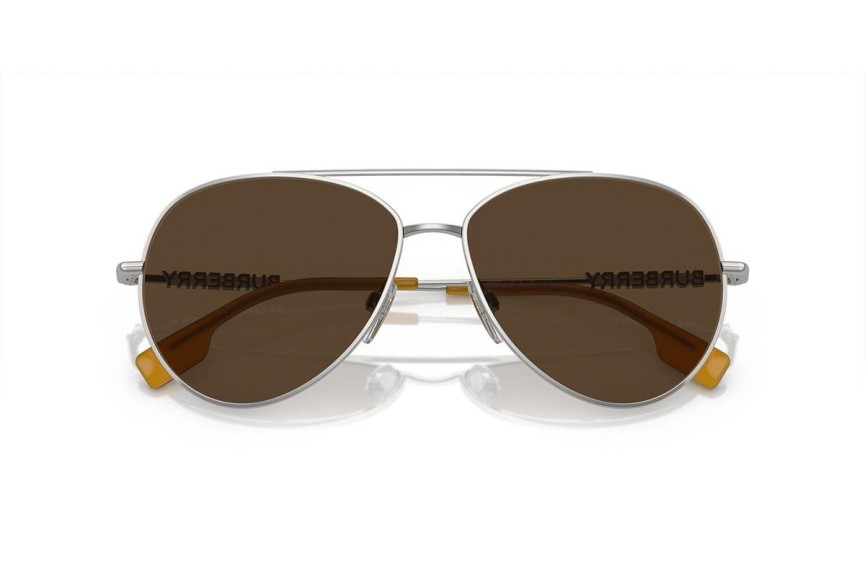 Okulary przeciwsłoneczne Burberry BE3147 1344M4 Pilotki (Aviator) Srebrne