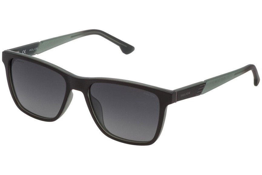 Okulary przeciwsłoneczne Police Waka 1 SPL868 U09P Polarized Kwadratowe Zielone