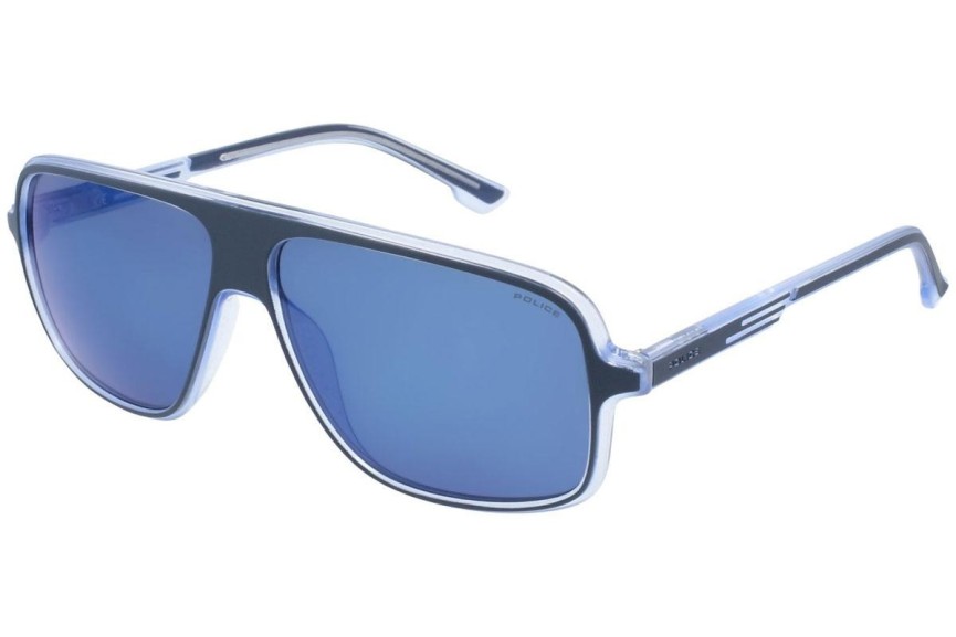 Okulary przeciwsłoneczne Police Offset 1 SPL961 787P Polarized Pilotki (Aviator) Niebieskie