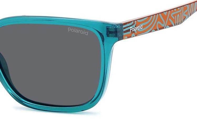 Okulary przeciwsłoneczne Polaroid Junior PLD8063/S TCF/M9 Polarized Prostokątne Zielone