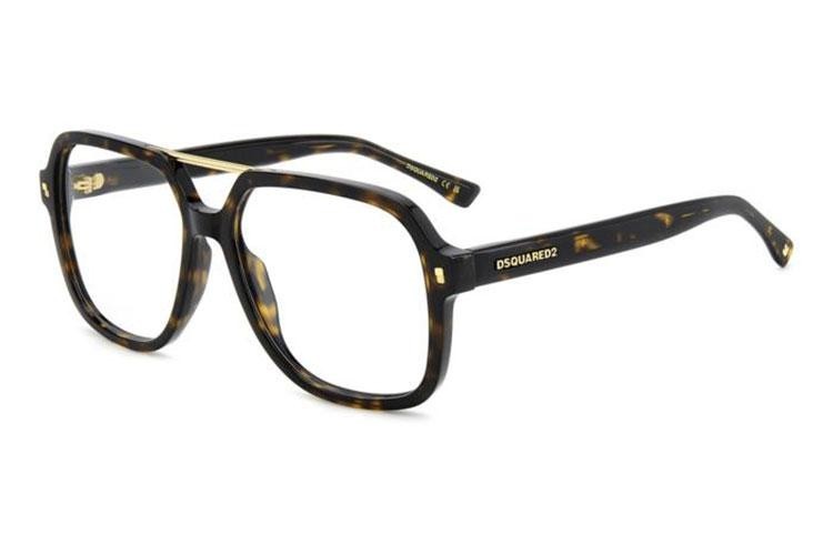 Okulary korekcyjne Dsquared2 D20145 086 Prostokątne Havana