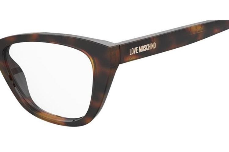 Okulary korekcyjne Love Moschino MOL636 05L Kocie oczy Havana