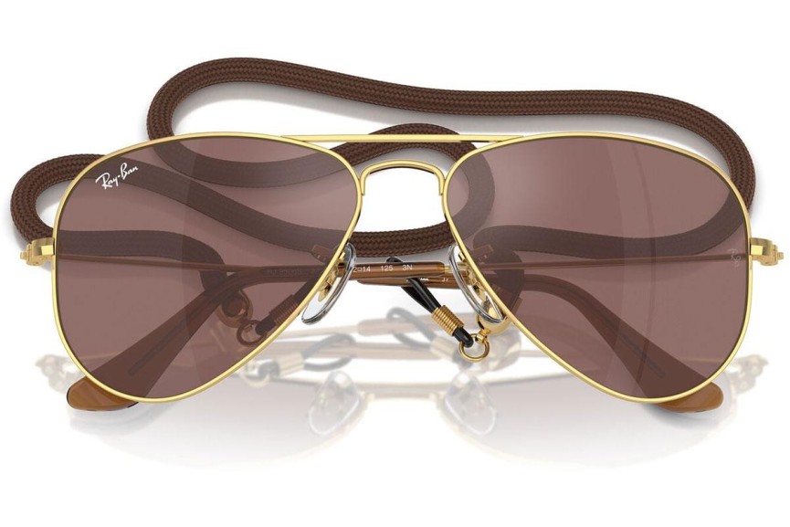 Okulary przeciwsłoneczne Ray-Ban Junior Aviator Junior RJ9506S 223/6G Pilotki (Aviator) Złote