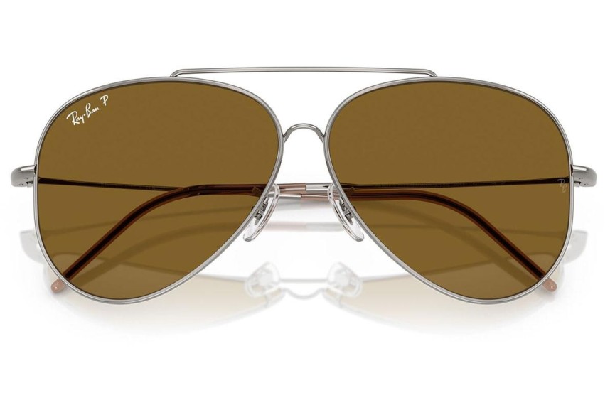 Okulary przeciwsłoneczne Ray-Ban Aviator Reverse RBR0101S 004/83 Polarized Pilotki (Aviator) Srebrne