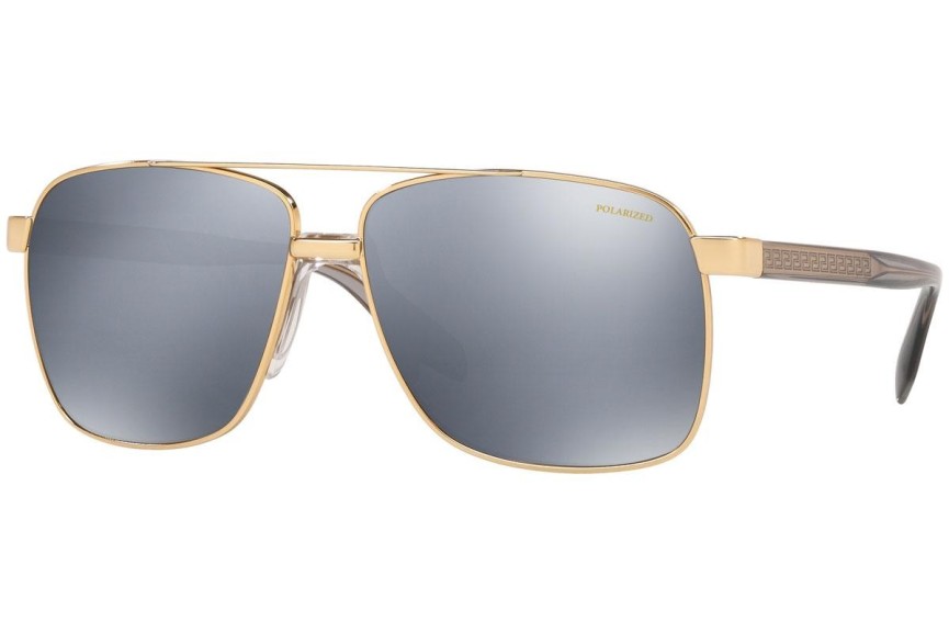 Okulary przeciwsłoneczne Versace VE2174 1002Z3 Polarized Kwadratowe Złote