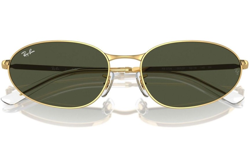 Okulary przeciwsłoneczne Ray-Ban RB3734 001/31 Owalne Złote