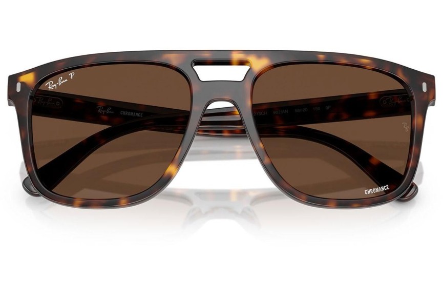 Okulary przeciwsłoneczne Ray-Ban RB2213CH 902/AN Polarized Kwadratowe Havana