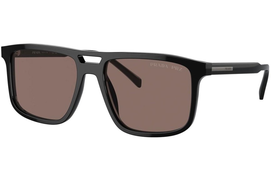 Okulary przeciwsłoneczne Prada PRA22S 16K30H Polarized Kwadratowe Czarne