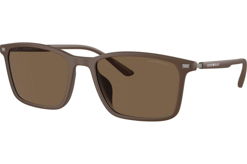 Okulary przeciwsłoneczne Emporio Armani EA4223U 610573 Kwadratowe Brązowe