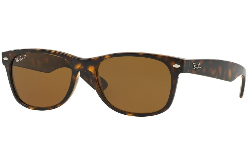 Okulary przeciwsłoneczne Ray-Ban New Wayfarer RB2132 902/57 Polarized Kwadratowe Havana