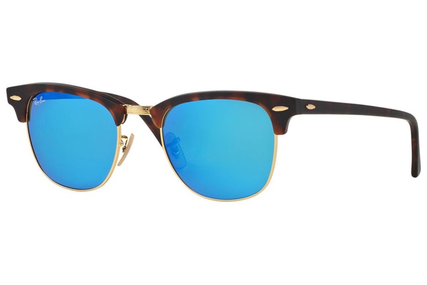 Okulary przeciwsłoneczne Ray-Ban Clubmaster Flash Lenses RB3016 114517 Browline Havana