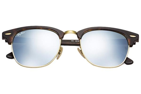 Okulary przeciwsłoneczne Ray-Ban Clubmaster Flash Lenses RB3016 114530 Browline Havana