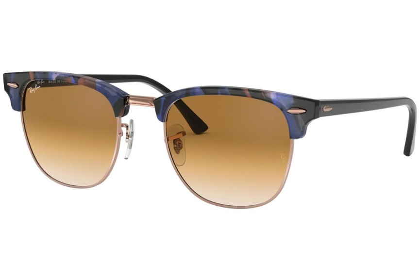 Okulary przeciwsłoneczne Ray-Ban Clubmaster Fleck RB3016 125651 Browline Niebieskie