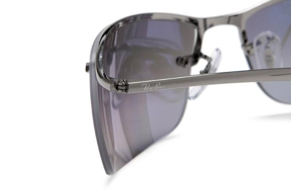 Okulary przeciwsłoneczne Ray-Ban RB3183 004/82 Polarized Prostokątne Srebrne