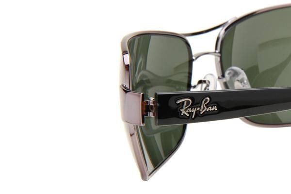 Okulary przeciwsłoneczne Ray-Ban RB3379 004/58 Polarized Prostokątne Srebrne