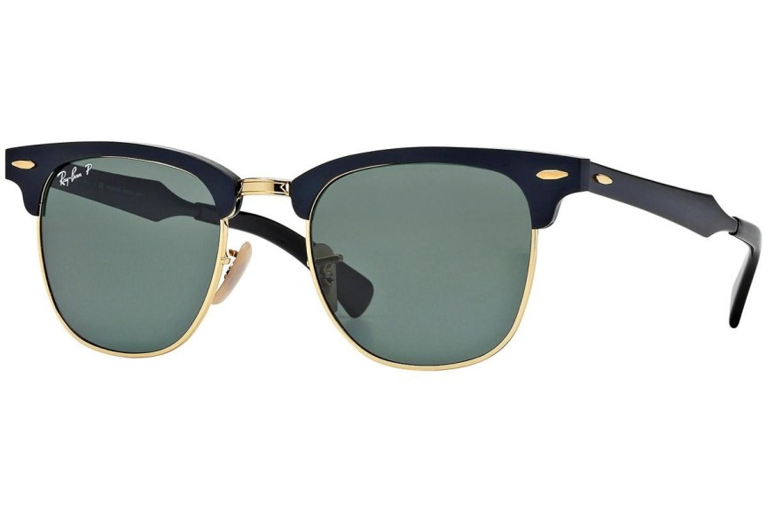 Okulary przeciwsłoneczne Ray-Ban Clubmaster Aluminum RB3507 136/N5 Polarized Browline Czarne