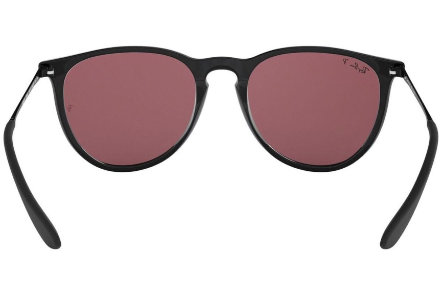 Okulary przeciwsłoneczne Ray-Ban Erika Classic RB4171 601/5Q Polarized Okrągłe Czarne