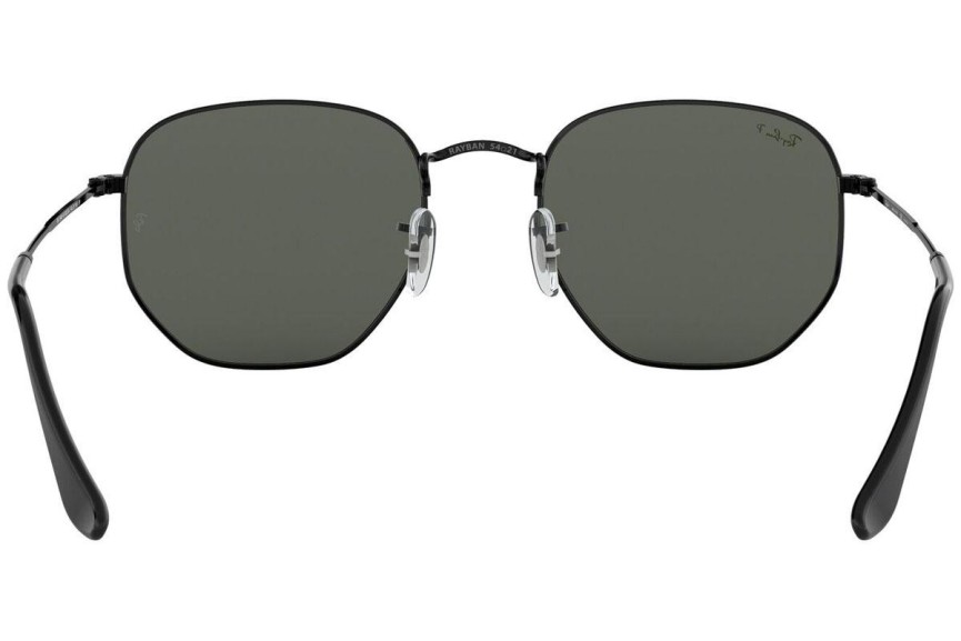 Okulary przeciwsłoneczne Ray-Ban Hexagonal Flat Lenses RB3548N 002/58 Polarized Okrągłe Czarne