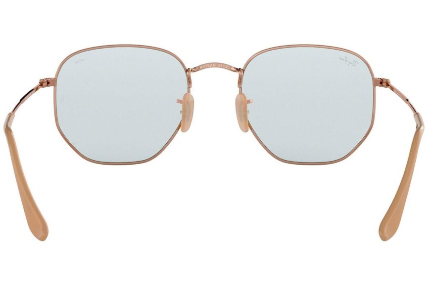 Okulary przeciwsłoneczne Ray-Ban Hexagonal Evolve RB3548N 91310Y Okrągłe Złote