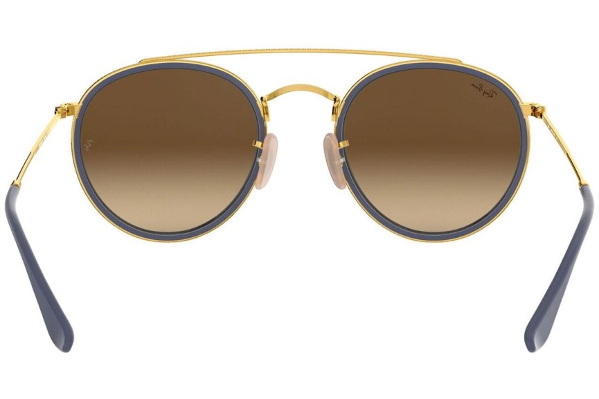 Okulary przeciwsłoneczne Ray-Ban Round Double Bridge RB3647N 001/9U Okrągłe Niebieskie