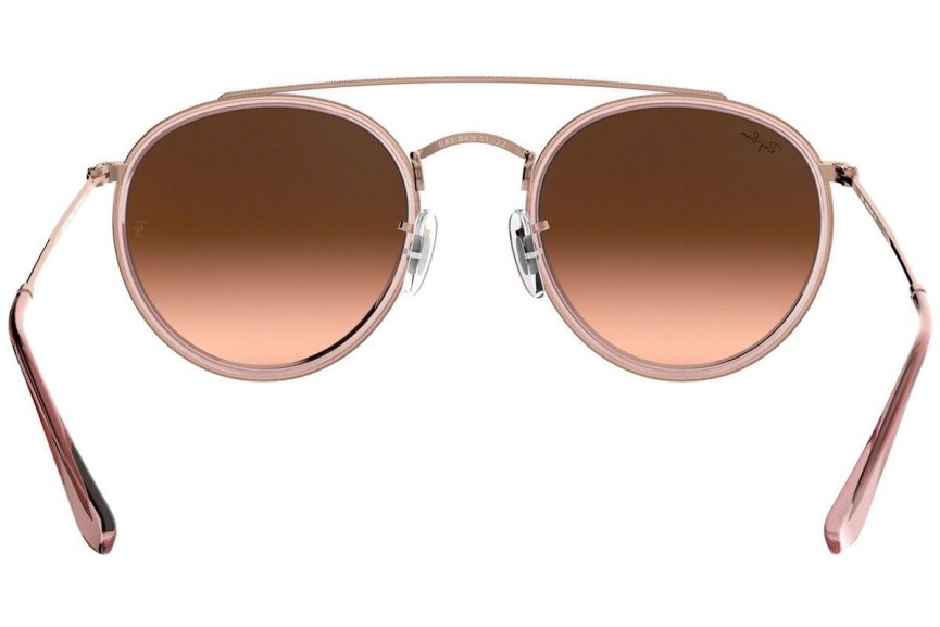 Okulary przeciwsłoneczne Ray-Ban Round Double Bridge RB3647N 9069A5 Okrągłe Różowe