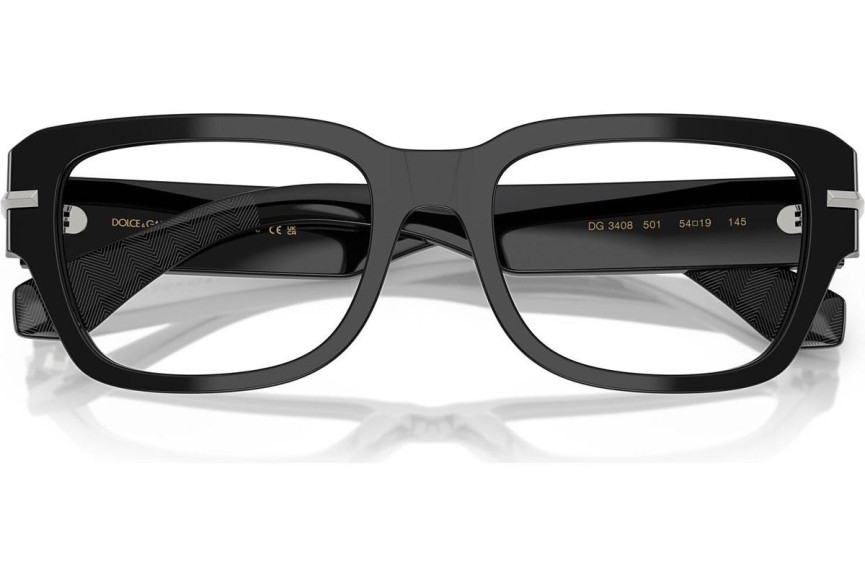 Okulary korekcyjne Dolce & Gabbana DG3408 501 Kwadratowe Czarne