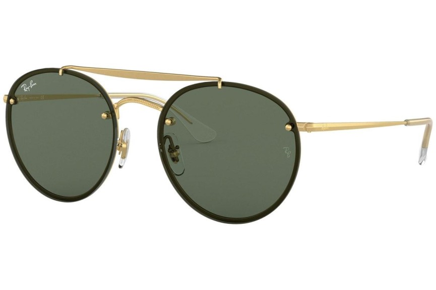 Okulary przeciwsłoneczne Ray-Ban Blaze Round Double Bridge Blaze Collection RB3614N 914071 Okrągłe Złote