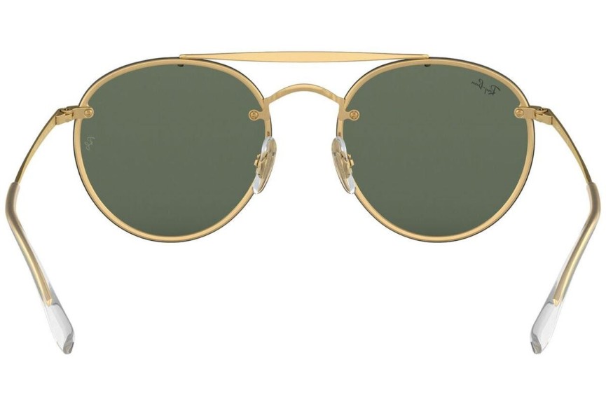 Okulary przeciwsłoneczne Ray-Ban Blaze Round Double Bridge Blaze Collection RB3614N 914071 Okrągłe Złote