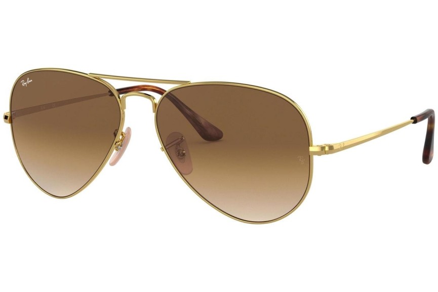 Okulary przeciwsłoneczne Ray-Ban Aviator Metal II RB3689 914751 Pilotki (Aviator) Złote