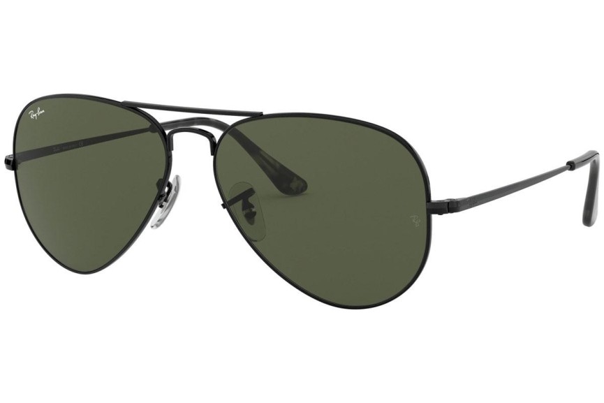 Okulary przeciwsłoneczne Ray-Ban Aviator Metal II RB3689 914831 Pilotki (Aviator) Czarne